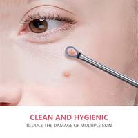 4 pièces aiguilles pour enlever les points noirs d'acné extracteur de taches de bouton en acier inoxydable traitement de l'acné aiguille pour le visage outil de soin propre