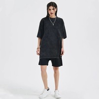 T-shirts pour hommes 100% coton imprimés personnalisés délavés à l'acide t-shirts graphiques décontractés surdimensionnés à manches courtes vente en gros