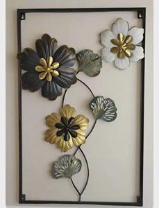 Arte de la pared de Metal inspirado en la naturaleza Floral, escultura de hierro hecha a mano, acento decorativo sofisticado para sala de estar y dormitorio - Product Image 3
