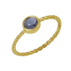 แหวนอัญมณีควอตซ์925ชุบทองแหวนเงินสเตอลิงดีไซน์คลาสสิก - Product Image 4