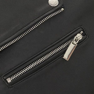 Veste de motard en cuir d'agneau véritable pour homme de qualité supérieure, col bomber zippé d'hiver avec deux poches, design de veste chez Nurak - Product Image 6