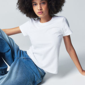 2026, venta al por mayor, la mejor camiseta personalizada barata de alta calidad, Camiseta de algodón en blanco para mujer, camisetas de verano de gran tamaño para mujer, 100% algodón - Product Image 5