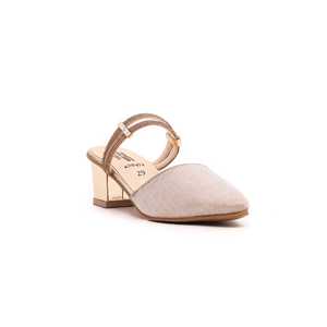 Escarpins à talons aiguilles dorés pour filles avec talon carré de 5cm KD0478 Sandales de mariée à bout pointu avec fermeture à enfiler - Product Image 3