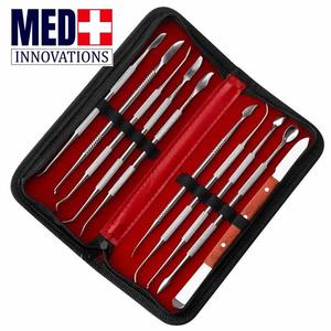 Med Innovation 10 PCS Herramientas de tallado de cera de acero inoxidable Juego de instrumentos de depilación dental con estuche - Product Image 6