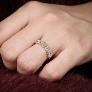 Baguette de diamante Natural clásico para boda, banda de diamante de corte redondo, joyería de la India, venta al por mayor - Product Image 6