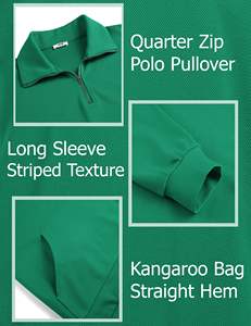 <b>Men's</b> <b>Half</b> <b>Zip</b> Quarter <b>Zip</b> Pullover Long Sleeve Winter Casual Fleece 100% Cotton Regular Fit Hooded Pocket <b>Sweatshirt</b> - Product Image 4