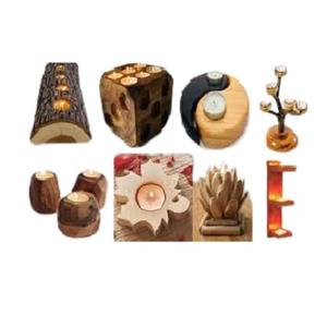 Vente chaude Bougeoir au design unique personnalisé avec finition naturelle élégante Bougeoir en bois de style moderne à vendre - Product Image 1