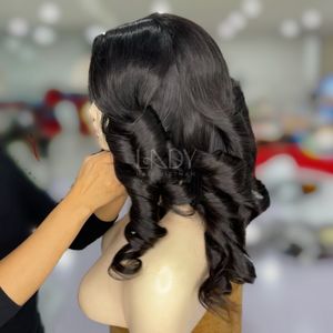 Cheveux naturels de haute qualité, perruque ondulée ombrée, perruque avec fermeture frontale, brun clair, 100% cheveux humains vietnamiens - Product Image 5