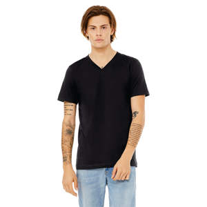 Airlume-Camiseta de algodón peinado con cuello en V para hombre y mujer, camiseta de manga corta con cuello en V, 100% oz, 4,2 - Product Image 1