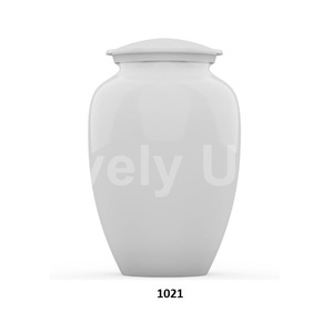 Urnas para adultos de cremación de aluminio esmaltado en la jungla del desierto para cenizas humanas Bolsa de terciopelo gratis - Product Image 5