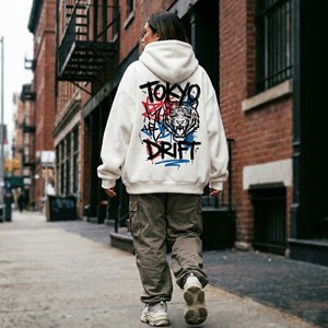 High Quality Eco-Friendly Breathable Vintage Wash Streetwear <b>Hoodie</b> Women Y2K <b>Aesthetic</b> Customizable Back Design White Front - Product Image 1