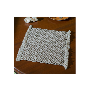 Napperons en macramé les plus populaires Forme ronde Finition naturelle Porte-casseroles les plus exigeants Décoration de table à manger dans les hôtels - Product Image 2