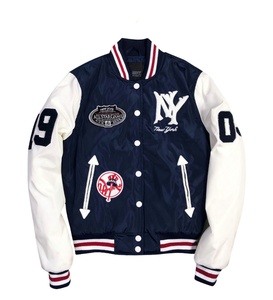 Veste universitaire personnalisée avec patch, corps en laine, col montant, style streetwear hivernal pour hommes, femmes et enfants - Product Image 1