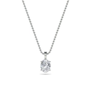 Colgante Clásico Solitario con Diamante de Corte Ovalado de 0.40 Ct, Diamante Cultivado en Laboratorio en Platino, para Bodas, Compromisos y Fiestas - Product Image 3