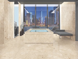 Orientbell Vitrifié (GVT) 1200X1800 PGVT Brèche Marbre Beige Finition Brillante Grands Carreaux Dalles Mur Sol Carreaux Porcelaine - Product Image 2