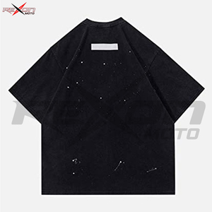 T-shirt unisexe décontracté vintage surdimensionné Rexon Moto à manches courtes, col rond, personnalisable, haute qualité, pour l'été - Product Image 3