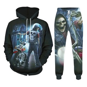 เสื้อสเวตเตอร์แบบสวมหัวพิมพ์ลายคนชั่วร้ายแบบสองชิ้นสไตล์ย้อนยุคแนวสตรีทสำหรับผู้ชายสำหรับฤดูใบไม้ร่วง/ฤดูหนาว3D - Product Image 4