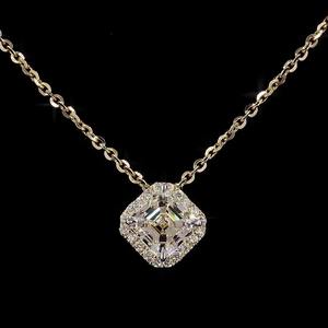 1,12 Ct Asscher Cut Lab Grown Diamond Collar 14K Oro amarillo Joyería elegante ligera para uso diario - Product Image 2
