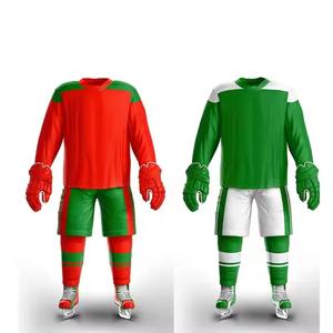 2025 nouveauté ensembles de maillots de Hockey sur glace pour hommes personnalisés meilleur matériel bas quantité minimale de commande OEM comprend le nom de l'équipe uniforme de Hockey sur glace - Product Image 1