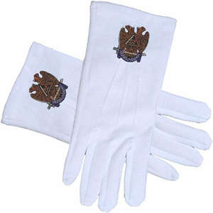 Bas quantité minimale de commande Facile à utiliser Logo brodé lavable Gants maçonniques Commande en gros Diverses gammes de couleurs Personnaliser les tailles Gants - Product Image 2
