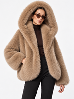 Manteau d'hiver à capuche en fausse fourrure, veste ample et oversize écologique de haute qualité, vente en gros et fabrication sur mesure