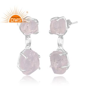 Meilleure vente de boucles d'oreilles en argent sterling fin en diamant naturel Herkimer, fabricant de bijoux personnalisés - Product Image 2