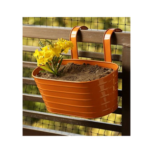 Macetas de Metal profesionales para el hogar y el jardín, macetas elegantes con recubrimiento de polvo naranja para balcón, la mejor calidad - Product Image 1