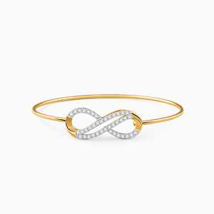Heer by GIVA Bracelet jonc en diamant doré Luxinity Lab - Product Image 1