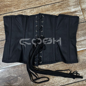 Fitness Wear High Compression Black Cotton Waspie <b>Corset</b> - Product Image 4