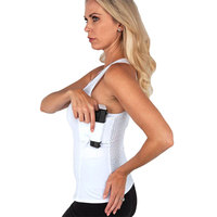 Ocultación táctica de tiro para mujer, funda de compresión para mujer, camiseta sin mangas, funda con bolsillo para pistola