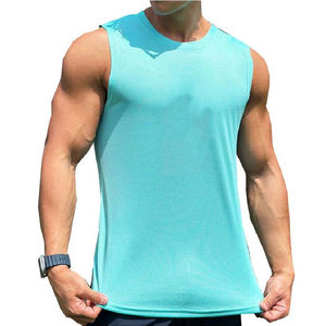 Custom Made Men Customized Fitness Wear Men Tank Tops Summer Wear Cheap Price 100%Cotton Spandex Crewneck Vest Men's Tank Tops - Product Image 2