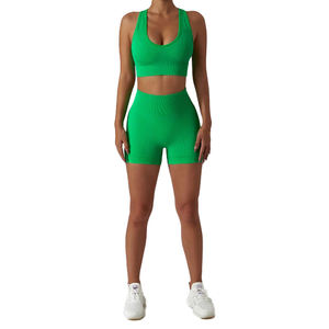 Ensemble personnalisé de vêtements de yoga pour femmes, équipement de sport sans couture pour tailles différentes - Product Image 2