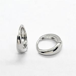 Wholesale Factory Price <b>Silver</b> Plated 925 Sterling <b>Silver</b> 14mm Classic Women's Anniversary <b>Huggie</b> Hoop Earrings - Product Image 1