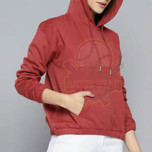 Venta al por mayor de sudaderas con capucha personalizadas de las mujeres de color sólido de algodón/poliéster ecológico estilo Y2K para el invierno con logotipo frontal - Product Image 5