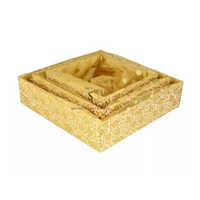 Panier cadeau traditionnel panier en tissu doré panier de fermeture en filet beau panier cadeau de travail Zari panier pour faveur de fête de mariage