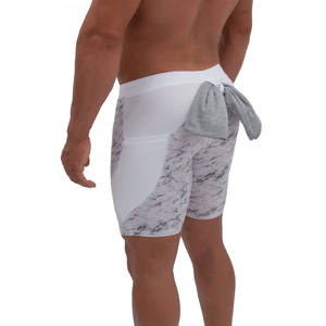 Short de compression à séchage rapide pour hommes, taille élastique, collants de sport pour l'entraînement, la course à pied, motif solide - Product Image 6