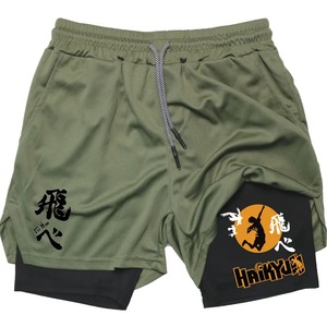 <b>Men's</b> Summer Fitness Casual Anime mesh <b>shorts</b> 2 in 1 Compression <b>Shorts</b> for <b>Men</b> Gym Workout Running Athletic Activewear - Product Image 5