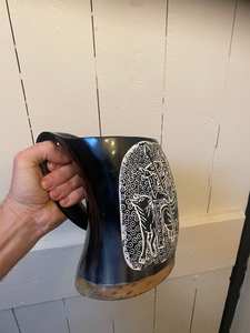 Tasse en corne rustique faite à la main, tasse écologique naturelle, verres élégants et durables, parfaits pour le café, le thé, le whisky, les événements de fête à la maison - Product Image 4