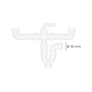 Double siphon à double évacuation 1 1/2 O/ 40mm - Product Image 5