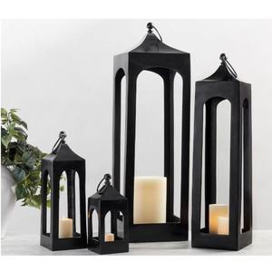 Nouveauté Bougeoir lanterne fait main en fonte d'aluminium couleur noire pour mariages et événements décorations de table - Product Image 4