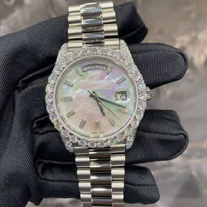 Reloj de pulsera mecánico automático de lujo de 41mm Iced Hip Hop para hombres VVS Moissanite Diamond elegante deporte antiguo hecho a mano - Product Image 1