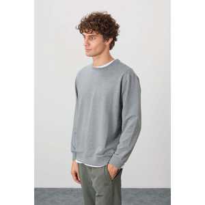 เสื้อสเวตเชิ้ตผู้ชายสีเทาผสมผสาน ผ้าฝ้ายเนื้อนุ่ม ทรงมาตรฐาน-88363 - Product Image 2