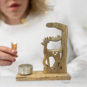 Taille et design personnalisés cercle intérieur en bois de couleur naturelle petite étoile en métal plaqué argent avec base en bois pièce maîtresse - Product Image 5