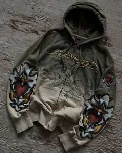 เสื้อฮู้ดผ้าคอตตอนลายสตรีทแวร์ผ้า450GSM 100% แบบวินเทจพิมพ์ลายสกรีนได้ตามต้องการ - Product Image 2