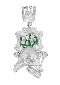 มงกุฎเงินรูปทรงบัลลังก์ ชุบทองคำขาว 925 ชุบทอง 14K และโรเดียม ประดับเพชรโมอิสซาไนต์ VVS ดีไซน์ฮิปฮอปสุดเท่ เหมาะสำหรับเป็นของขวัญ - Product Image 2