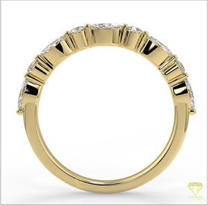 Bague élégante Marquise et ronde en plaqué or blanc, parfaite pour mariage, fiançailles - Product Image 5