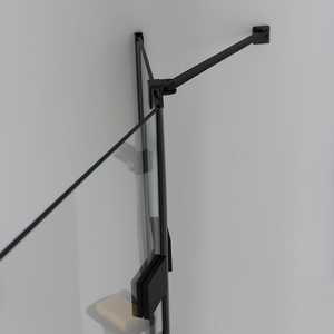 Box doccia a battente senza telaio 70x70 NERO OPACO con porte doccia categoria Lion - Product Image 4