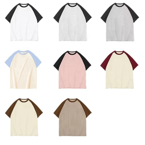 เสื้อยืดลำลองแขนแร็กแลน2โทนสีผ้าฝ้าย100% 250gsm คลาสสิก - Product Image 4