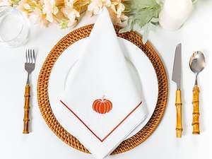 Vente en gros 100% serviettes de table en coton 40x40cm bordures brodées à la main imprimées sur mesure pour la maison et le restaurant mariages noël - Product Image 3