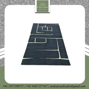 พรมถักด้วยมือผ้าฝ้าย100% ใหญ่ปักลายแจ็คการ์ดลวดลายนามธรรมเครื่องผลิตคุณภาพพรีเมี่ยมสำหรับห้องนั่งเล่น - Product Image 4